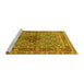 Sideview of Machine Washable Persian Yellow Traditional Rug, wshtr1428yw