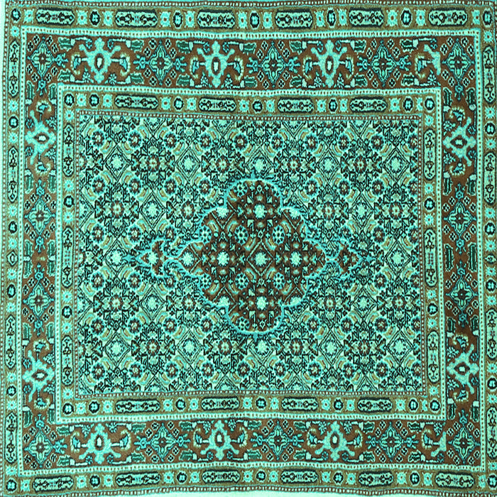 Square Persian Turquoise Traditional Rug, tr1428turq