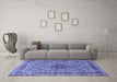 Machine Washable Persian Blue Traditional Rug in a Living Room, wshtr1428blu