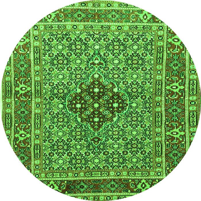 Square Persian Green Traditional Rug, tr1428grn