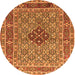 Machine Washable Persian Orange Traditional Area Rugs, wshtr1428org