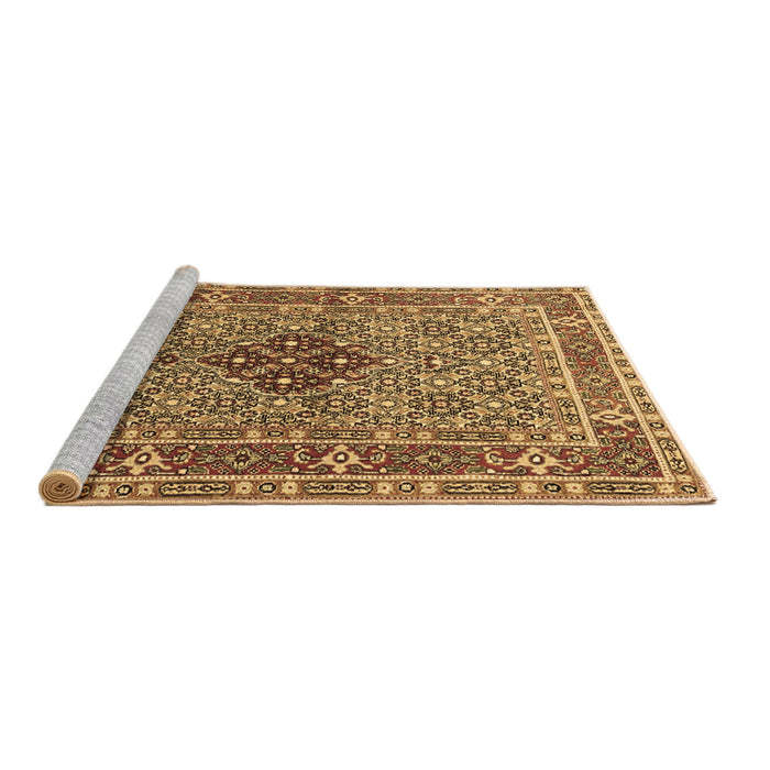 Sideview of Machine Washable Persian Brown Traditional Rug, wshtr1428brn