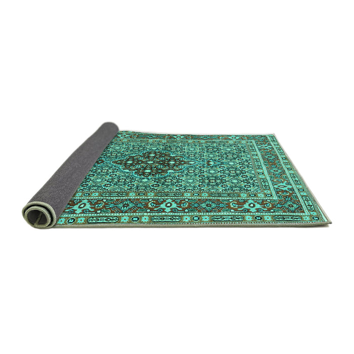 Sideview of Persian Turquoise Traditional Rug, tr1428turq