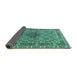 Sideview of Persian Turquoise Traditional Rug, tr1428turq