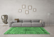 Machine Washable Persian Emerald Green Traditional Area Rugs in a Living Room,, wshtr1428emgrn