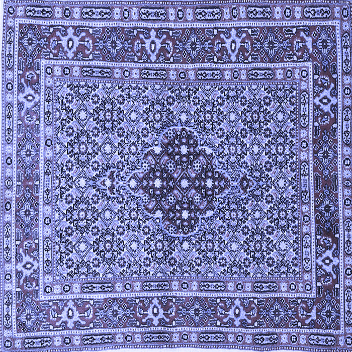 Square Machine Washable Persian Blue Traditional Rug, wshtr1428blu