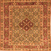 Round Machine Washable Persian Orange Traditional Area Rugs, wshtr1428org