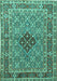 Machine Washable Persian Turquoise Traditional Area Rugs, wshtr1428turq