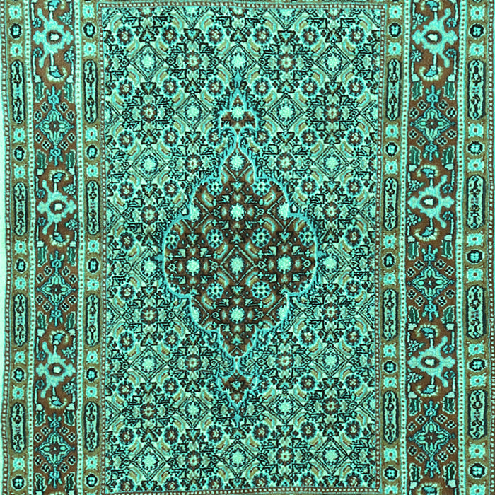 Machine Washable Persian Turquoise Traditional Area Rugs, wshtr1428turq