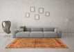 Machine Washable Persian Orange Traditional Area Rugs in a Living Room, wshtr1428org