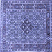 Square Persian Blue Traditional Rug, tr1428blu