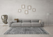 Machine Washable Persian Gray Traditional Rug in a Living Room,, wshtr1428gry