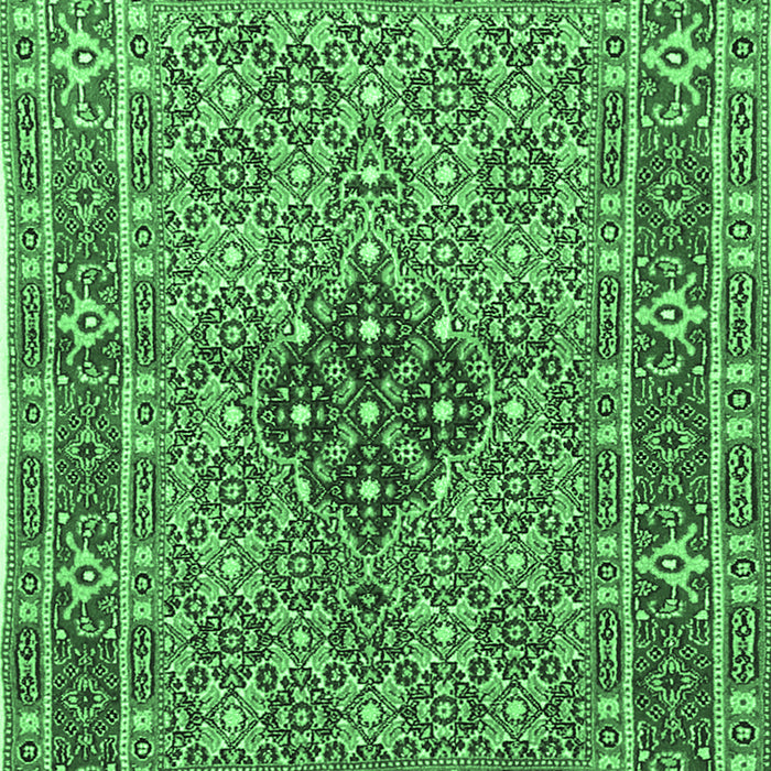 Machine Washable Persian Emerald Green Traditional Area Rugs, wshtr1428emgrn