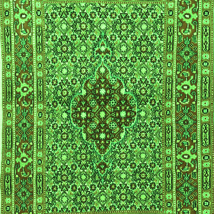 Serging Thickness of Machine Washable Persian Green Traditional Area Rugs, wshtr1428grn