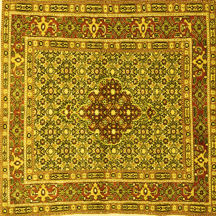 Square Persian Yellow Traditional Rug, tr1428yw