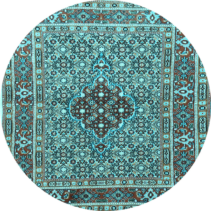 Round Persian Light Blue Traditional Rug, tr1428lblu