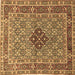 Square Persian Brown Traditional Rug, tr1428brn