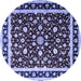 Round Persian Blue Traditional Rug, tr1429blu