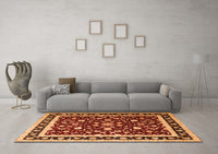 Machine Washable Persian Orange Traditional Rug, wshtr1429org