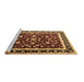 Sideview of Machine Washable Persian Brown Traditional Rug, wshtr1429brn