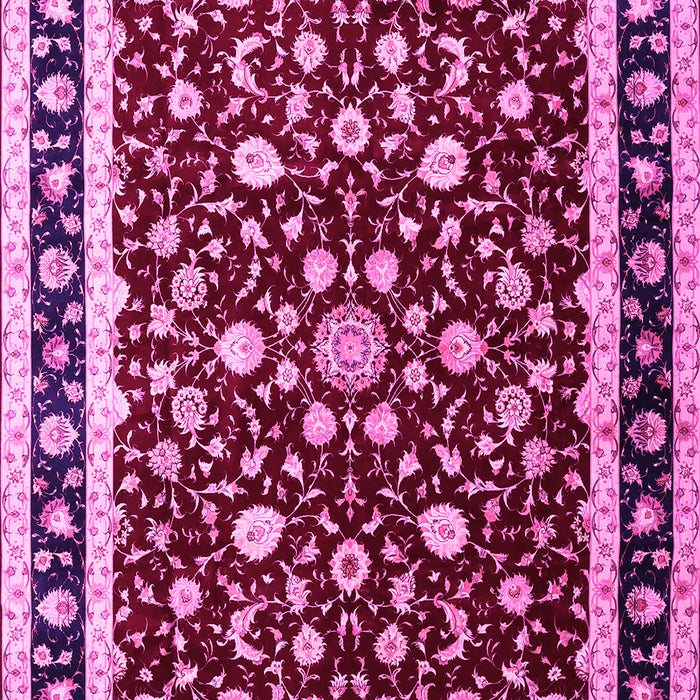 Machine Washable Persian Pink Traditional Rug, wshtr1429pnk
