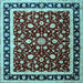 Square Persian Light Blue Traditional Rug, tr1429lblu