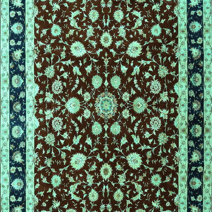 Machine Washable Persian Turquoise Traditional Area Rugs, wshtr1429turq
