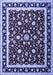 Machine Washable Persian Blue Traditional Rug, wshtr1429blu