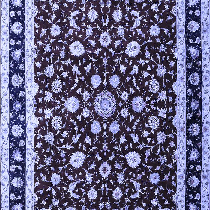 Machine Washable Persian Blue Traditional Rug, wshtr1429blu