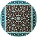 Round Persian Light Blue Traditional Rug, tr1429lblu