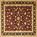 Square Machine Washable Persian Brown Traditional Rug, wshtr1429brn