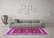 Machine Washable Persian Pink Traditional Rug in a Living Room, wshtr1429pnk