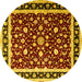 Round Machine Washable Persian Yellow Traditional Rug, wshtr1429yw