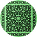 Round Persian Emerald Green Traditional Rug, tr1429emgrn