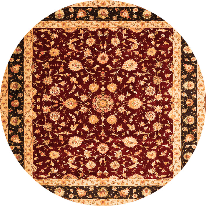 Machine Washable Persian Orange Traditional Area Rugs, wshtr1429org