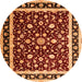 Machine Washable Persian Orange Traditional Area Rugs, wshtr1429org