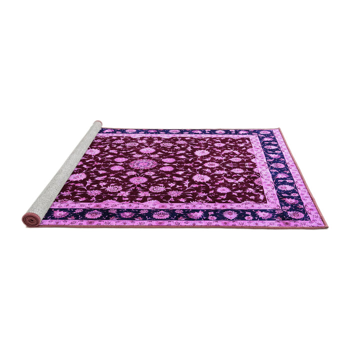Sideview of Machine Washable Persian Purple Traditional Area Rugs, wshtr1429pur
