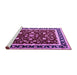 Sideview of Machine Washable Persian Purple Traditional Area Rugs, wshtr1429pur