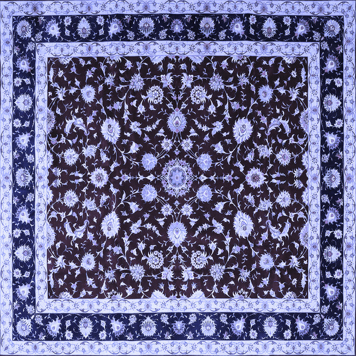 Square Persian Blue Traditional Rug, tr1429blu