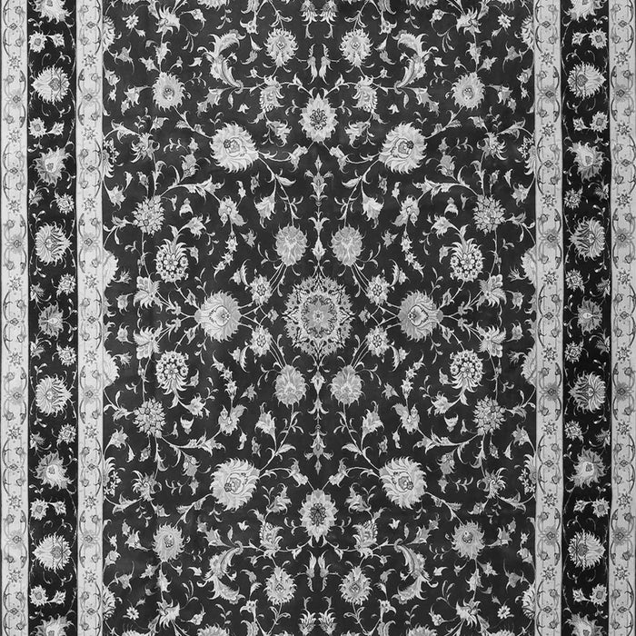 Serging Thickness of Machine Washable Persian Gray Traditional Rug, wshtr1429gry