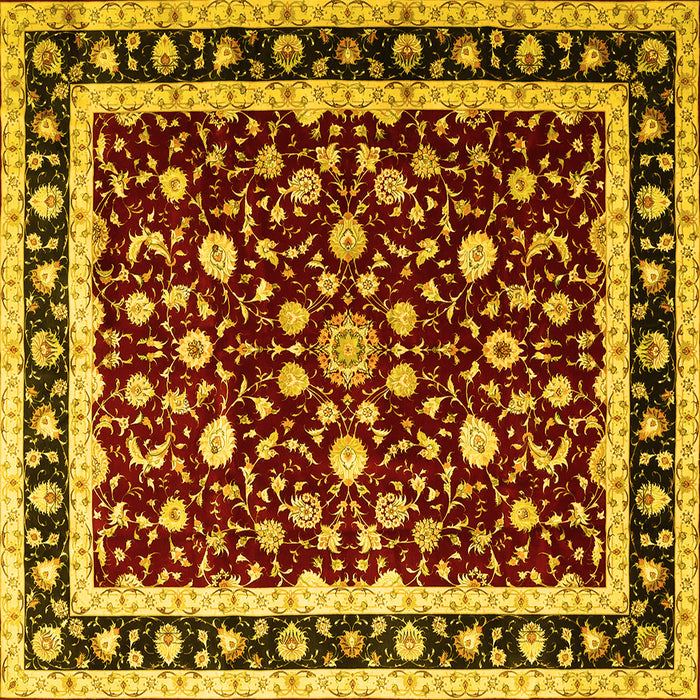 Square Persian Yellow Traditional Rug, tr1429yw