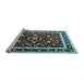 Sideview of Machine Washable Persian Light Blue Traditional Rug, wshtr1429lblu