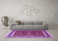 Machine Washable Persian Purple Traditional Rug, wshtr1429pur