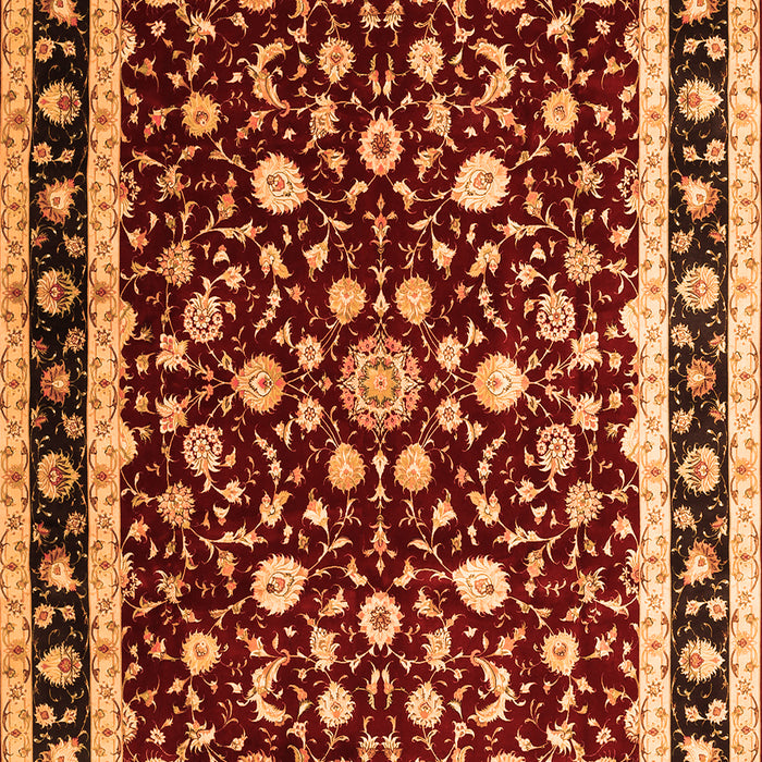 Serging Thickness of Machine Washable Persian Orange Traditional Area Rugs, wshtr1429org