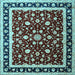 Square Machine Washable Persian Light Blue Traditional Rug, wshtr1429lblu