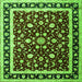 Round Machine Washable Persian Green Traditional Area Rugs, wshtr1429grn