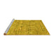 Sideview of Machine Washable Persian Yellow Traditional Rug, wshtr142yw