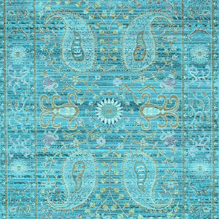 Machine Washable Persian Light Blue Traditional Rug, wshtr142lblu
