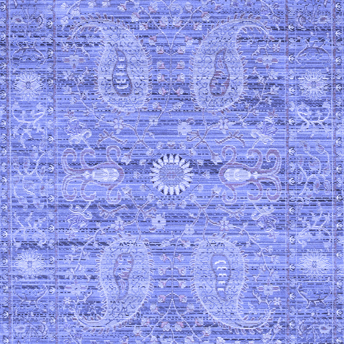 Machine Washable Persian Blue Traditional Rug, wshtr142blu