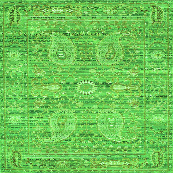 Serging Thickness of Persian Green Traditional Rug, tr142grn